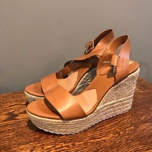 STRADIVARIUS nude strappy Wedge Espadrilles